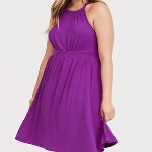 Torrid Purple High Neck Jersey Mini Dress NWOT